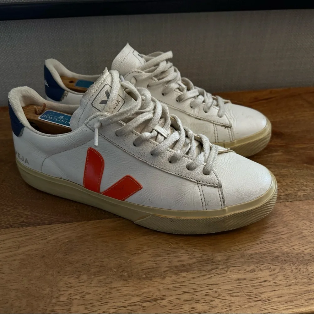 Veja Campo Chromefree Sneakers White Orange Blue 9 mens - Picture 1 of 2